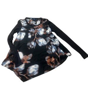 Simply Vera Vera Wang Floral Print‎ Long Sleeve Top, Size M